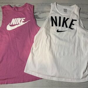 Lot of 2 Nike Sleeveless Tops with Logo size medium